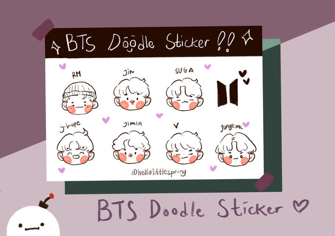 BTS Doodle Sticker